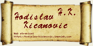 Hodislav Kićanović vizit kartica